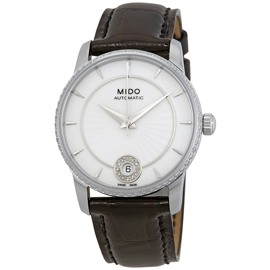 Mido Automatic Crystal White Dial Ladies Watch M0072076603620
