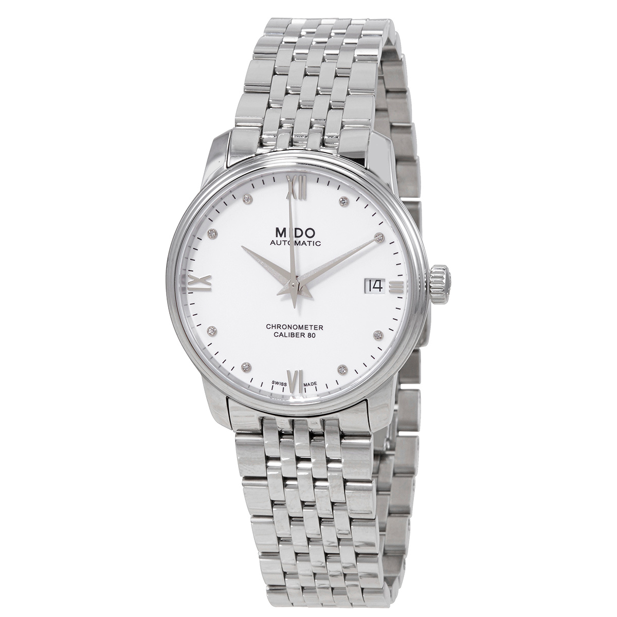 Mido Baroncelli Automatic Chronometer Diamond White Dial Ladies Watch M027.208.11.016.00