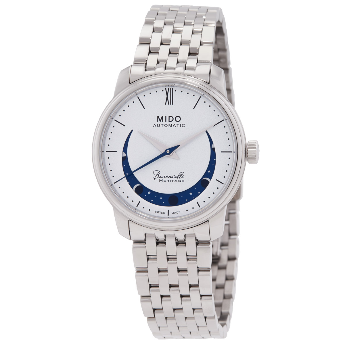 Mido Baroncelli Smiling Moon Automatic White Dial Ladies Watch