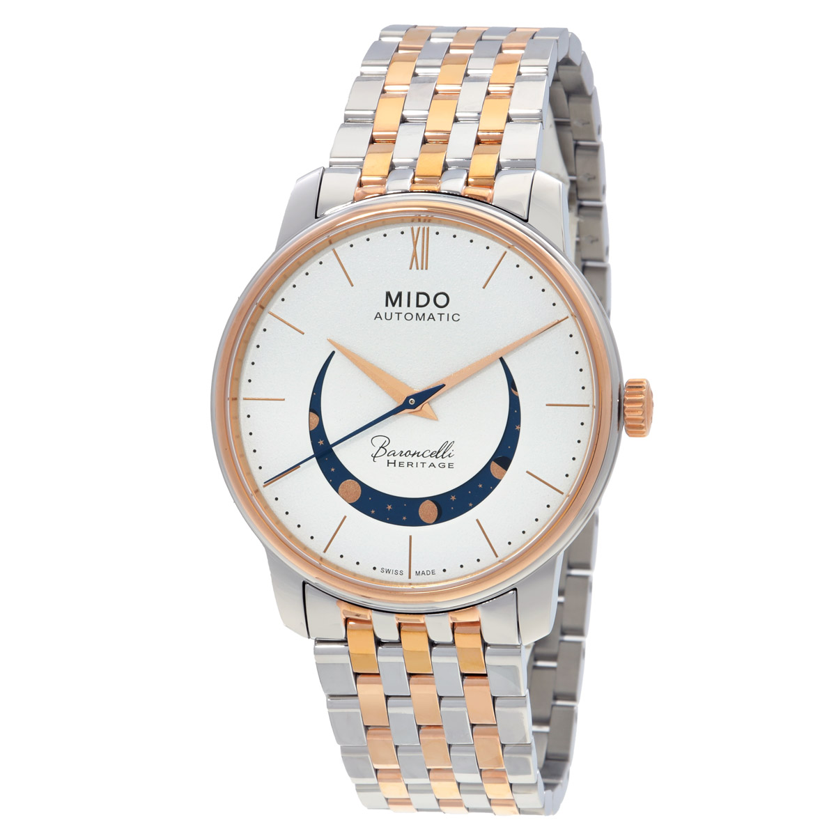 Mido Baroncelli Smiling Moon Automatic White Dial Men's Watch M0274072201001