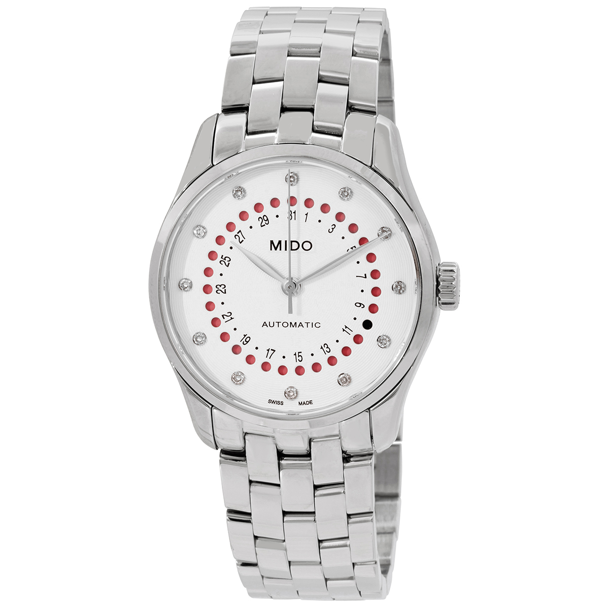 Mido Belluna Automatic Diamond White Dial Ladies Watch M0242071103600