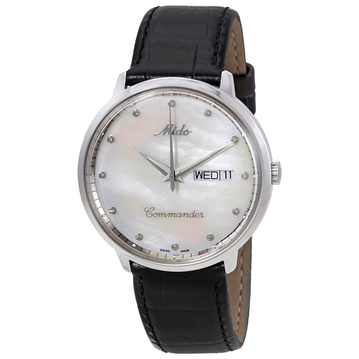 Mido Commander Mother of Pearl Diamond Dial Watch M8419.4.19.61 