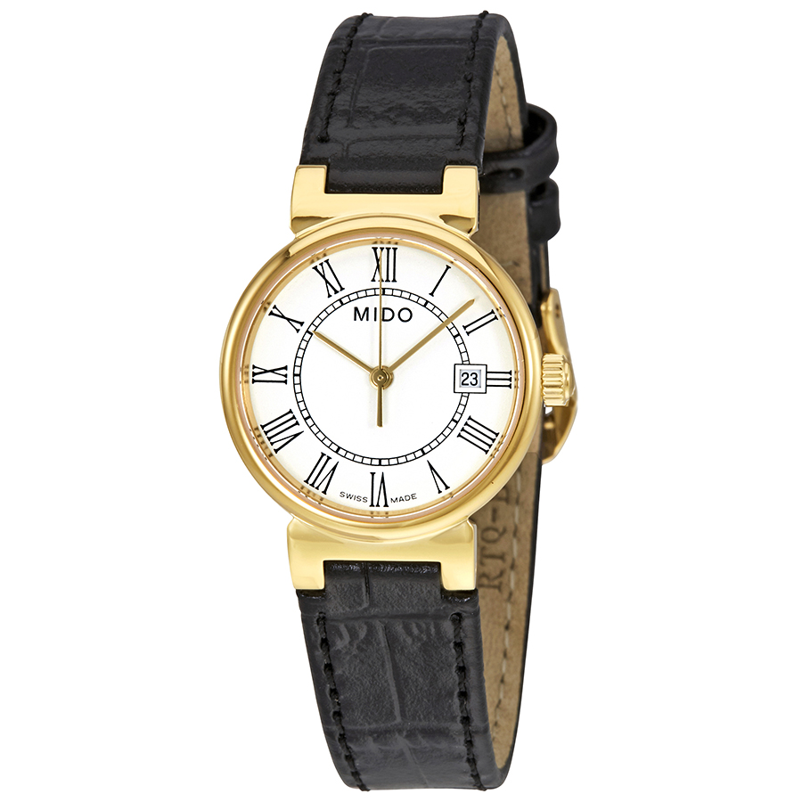 Mido Dorada White Dial Ladies Leather Watch M2130.3.26.4