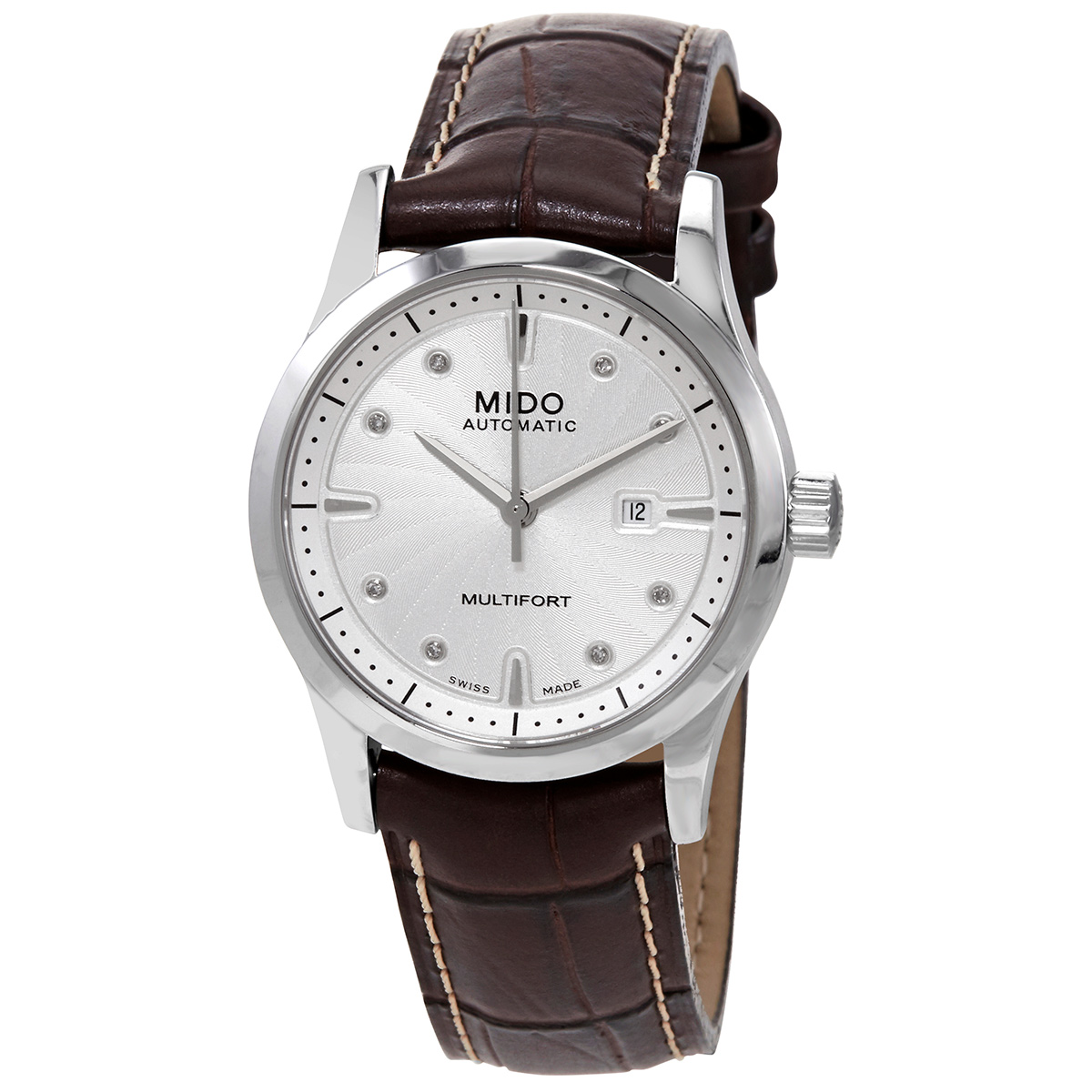 Mido Multifort Lady Automatic Diamond Silver Dial Ladies Watch M0050071603610