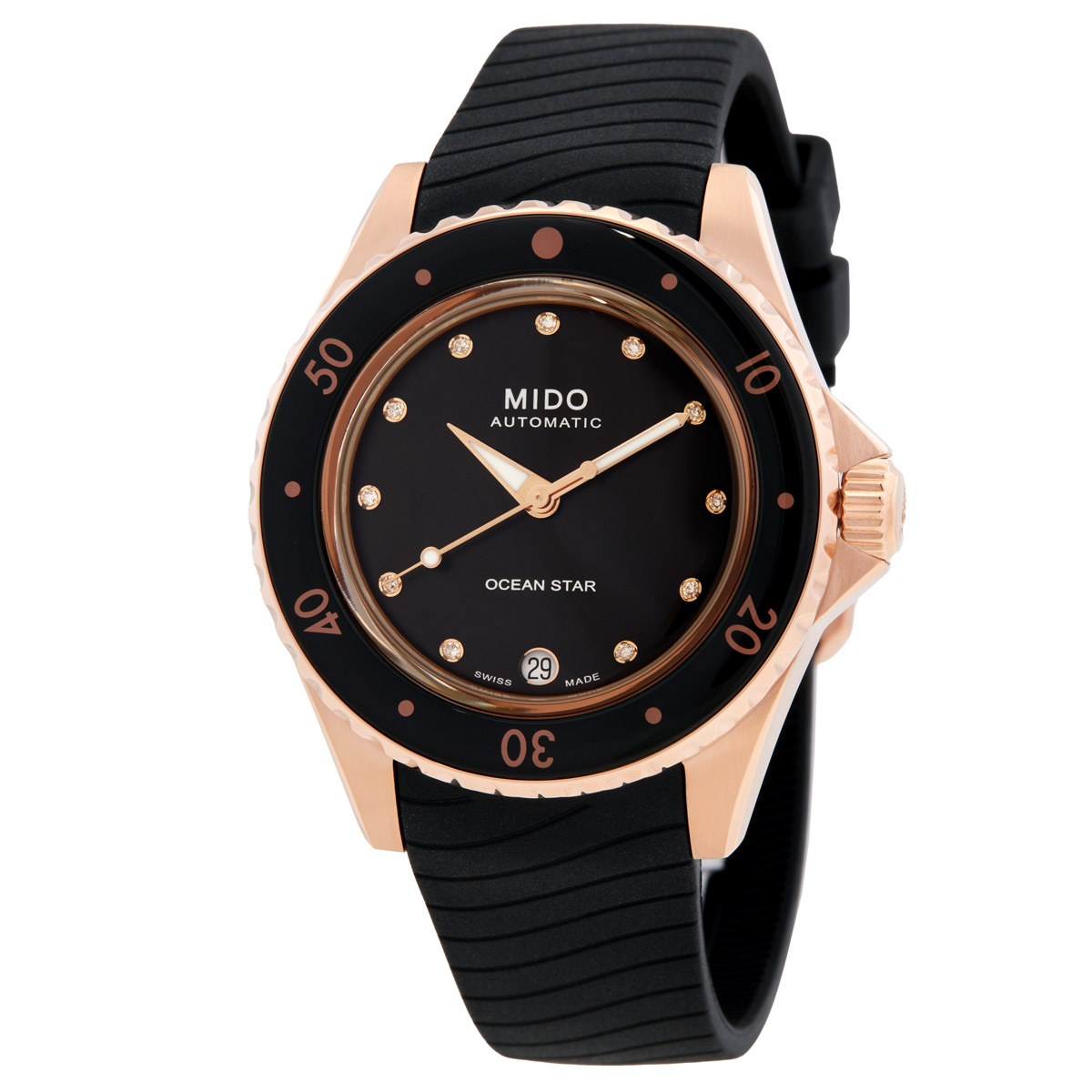 Mido Ocean Star Automatic Diamond Black Dial Ladies Watch M026.207.37.056.00