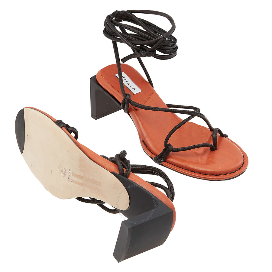 Miista Rounded Toe Leather Sandals In Yellow