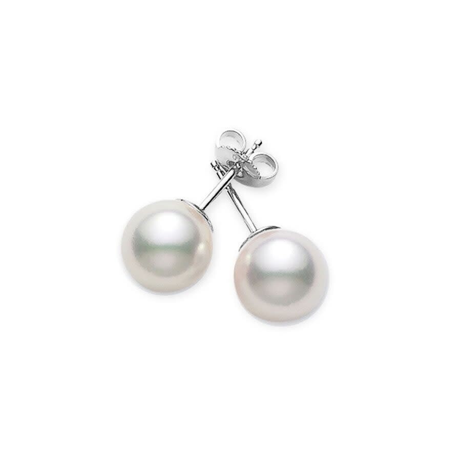 Mikimoto 18k White Gold 8mm-8.5mm Aa Grade Akoya Cultured Pearl Stud Earrings In White