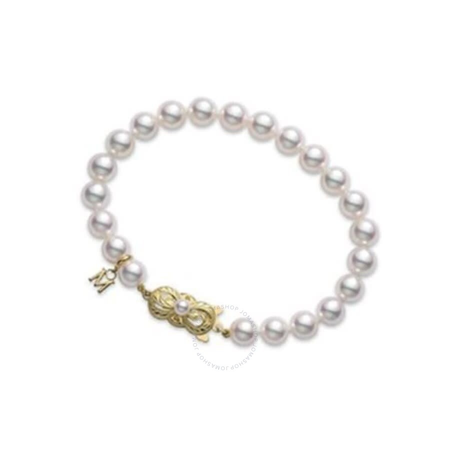 Mikimoto 7 Inch 7x6.5mm A Quality 18kt Yellow Gold Bracelet Ud70107k In Yellow