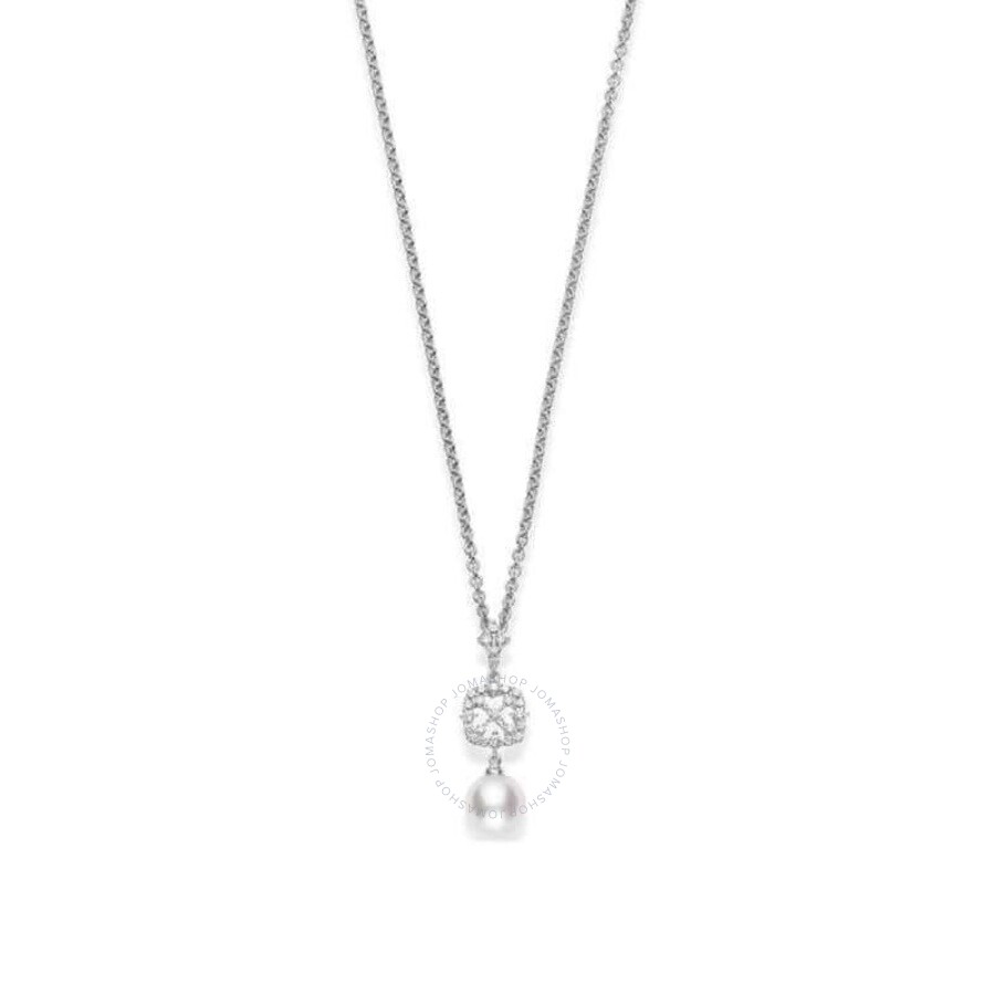 Mikimoto Nature Pendant Akoya Pearl White (mpa10184adxw). 18kt White Gold Pendant Featuring 1 White In White