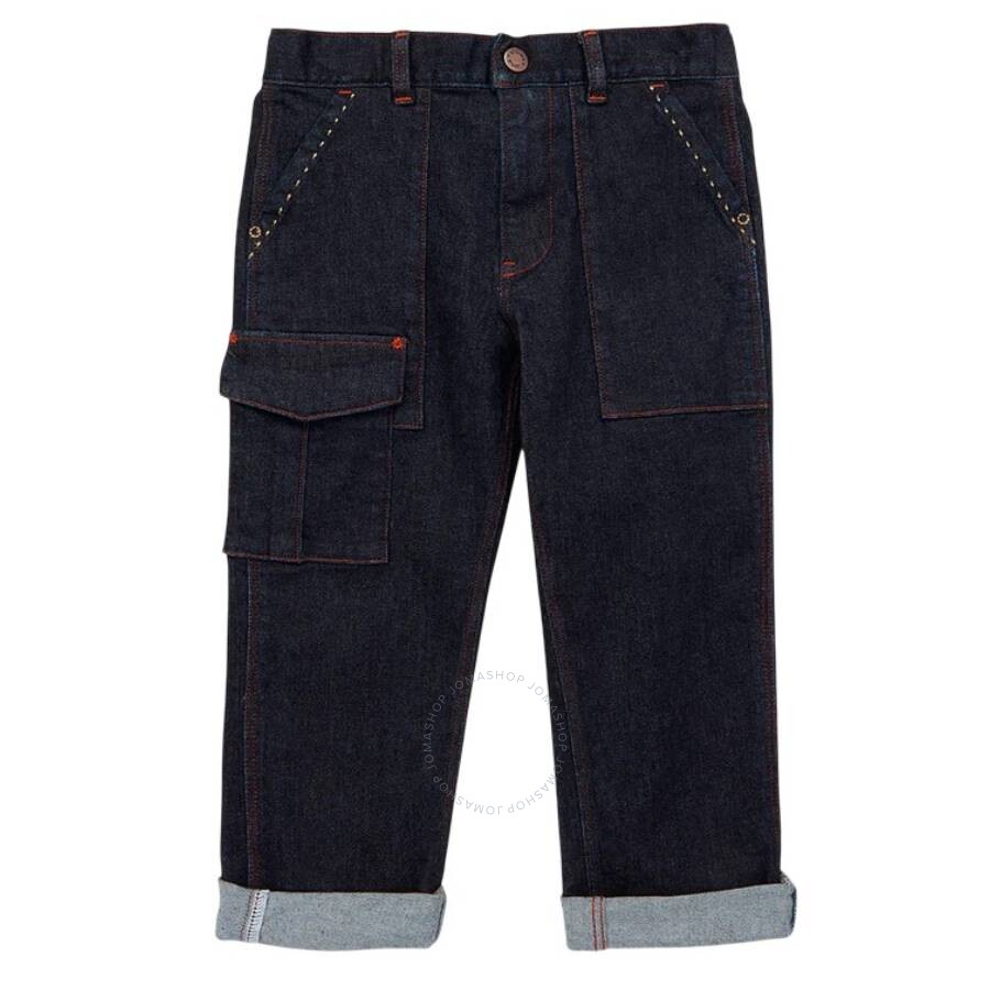 Kids Indigo Denim Utility Jeans