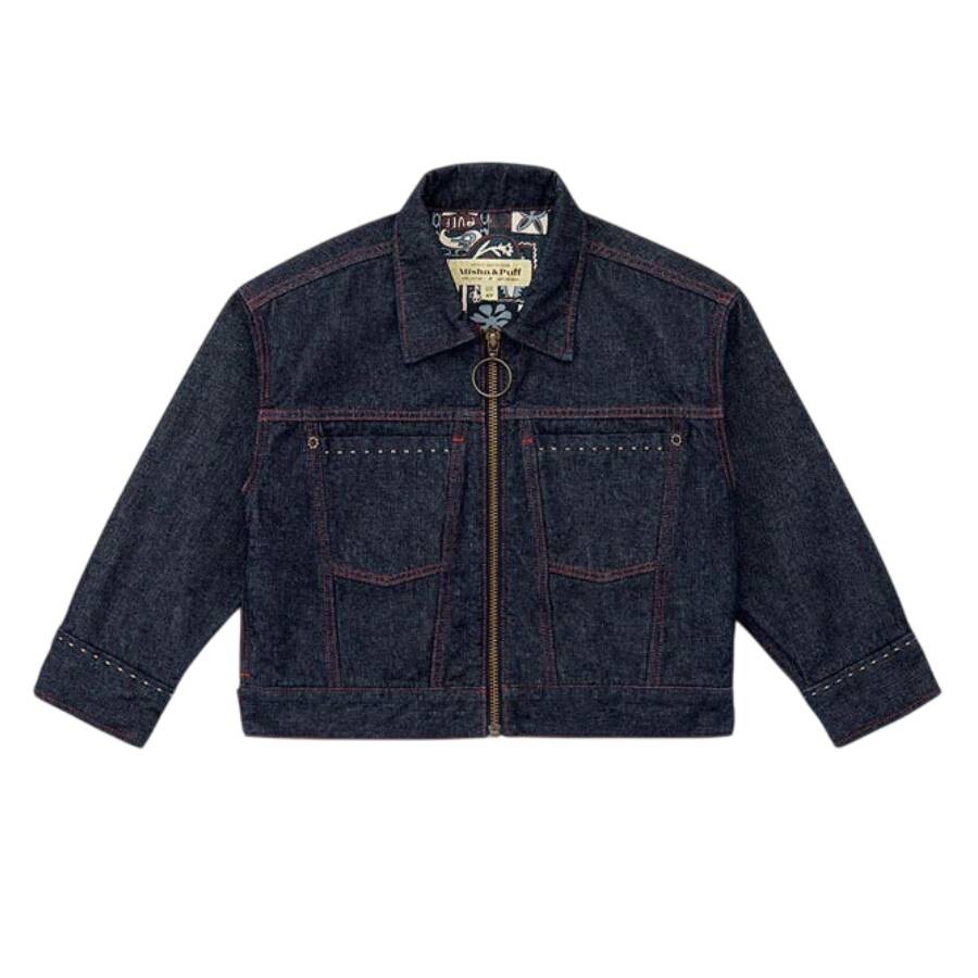Misha & Puff Kids Indigo Denim Zip Jacket