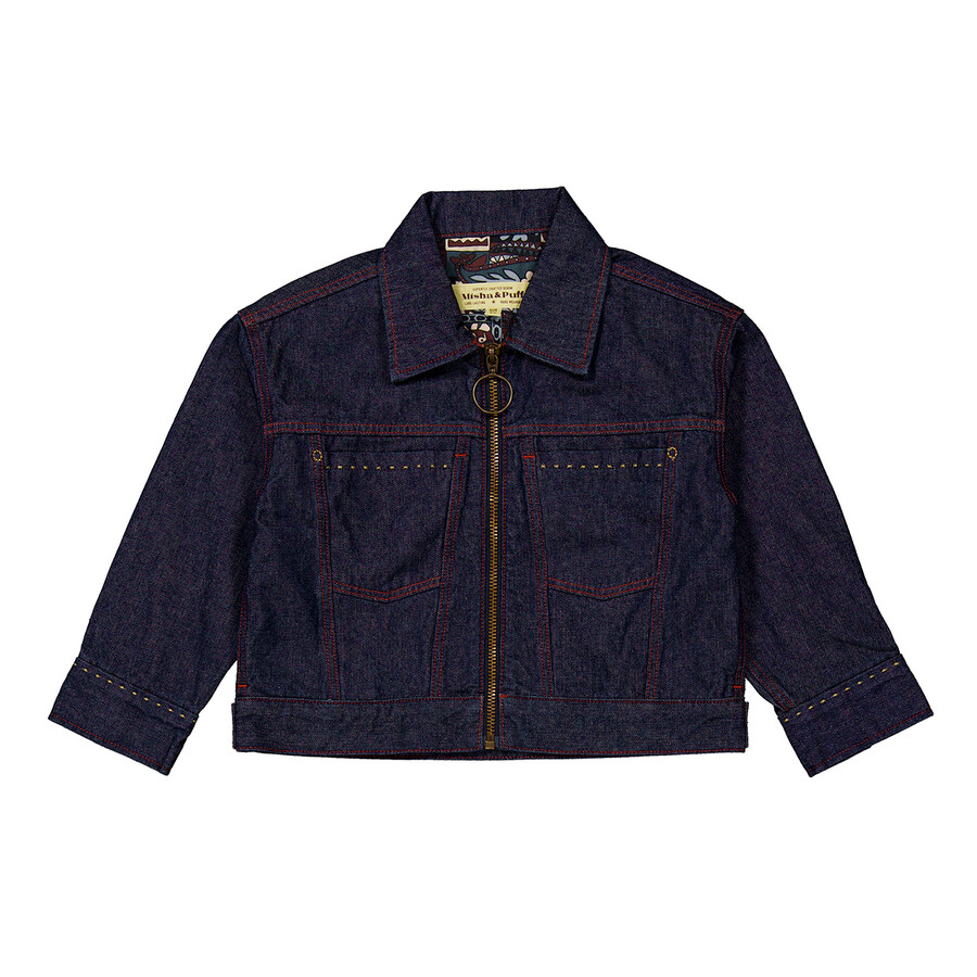 Misha & Puff Kids Indigo Denim Zip Jacket