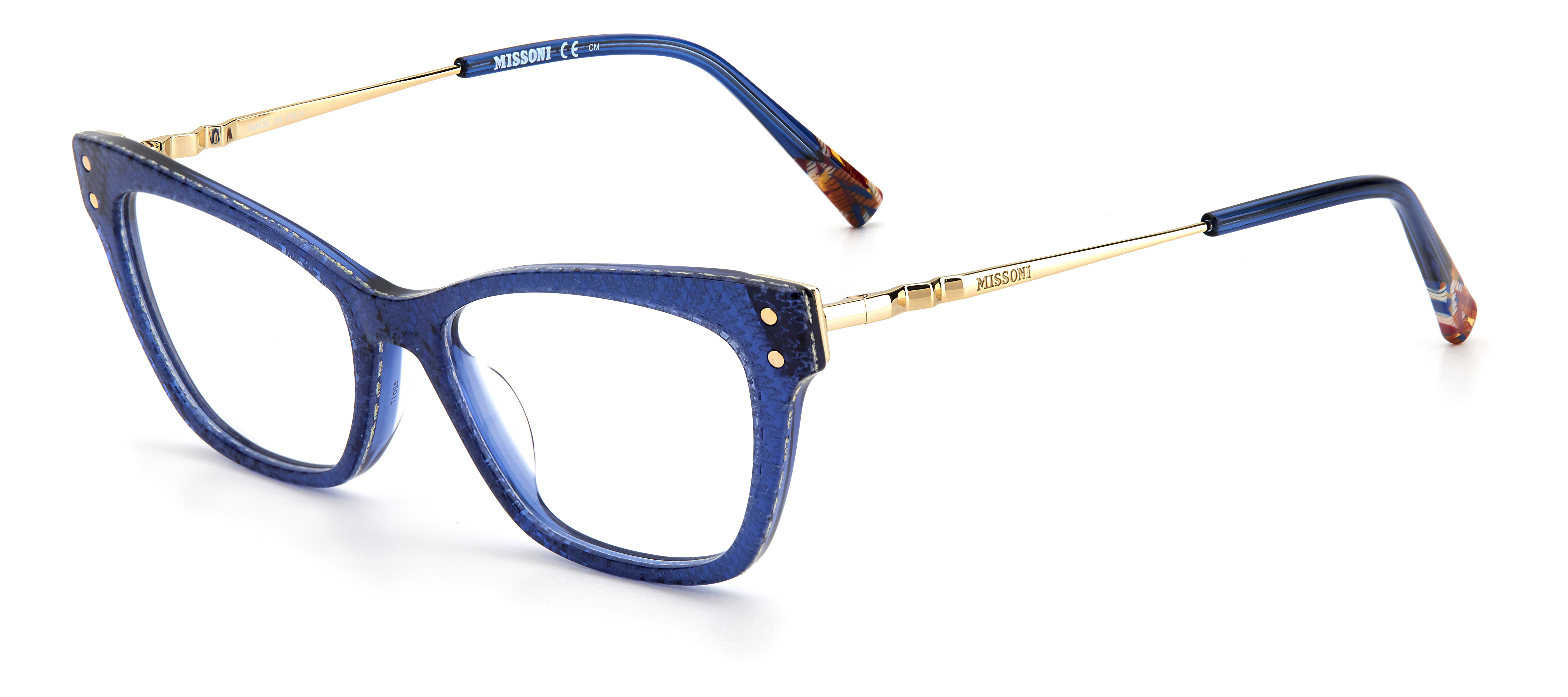Missoni Ladies Blue Rectangular Eyeglass Frames Mis-0045-pjp