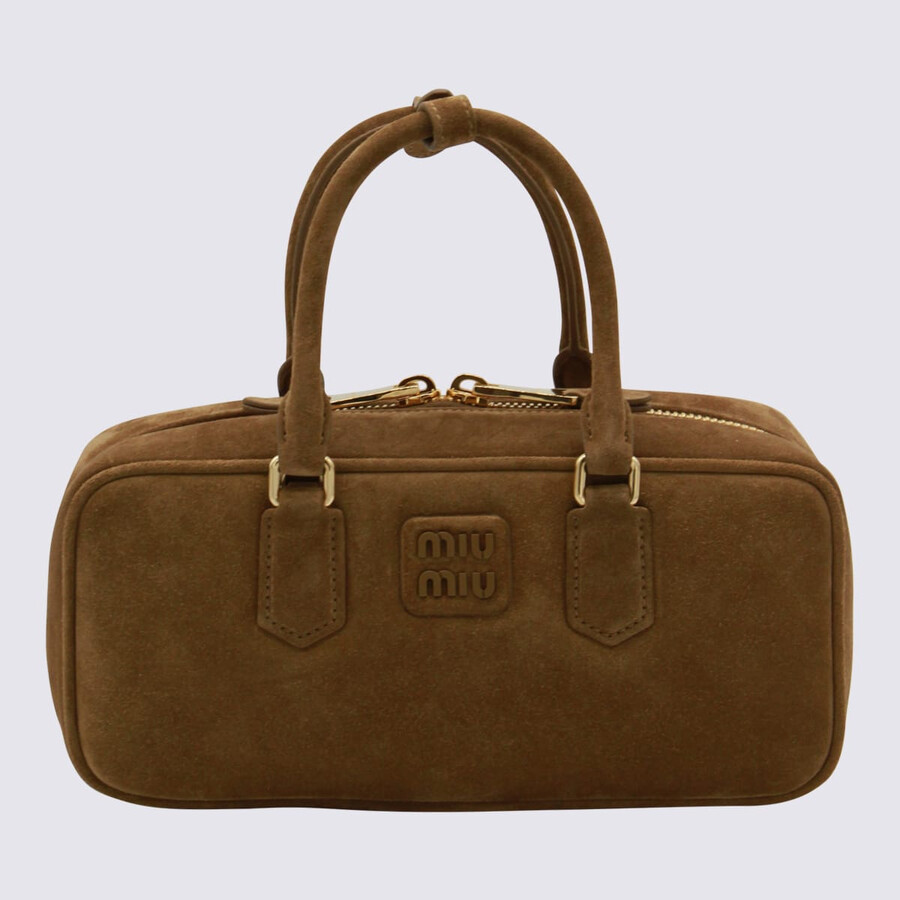 Miu Miu Brown Leather Arcadie Crossbody Bag In Brown