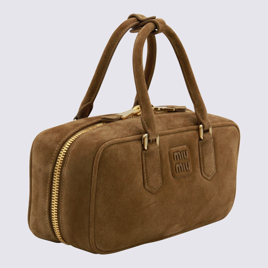 Miu Miu Brown Leather Arcadie Crossbody Bag In Brown