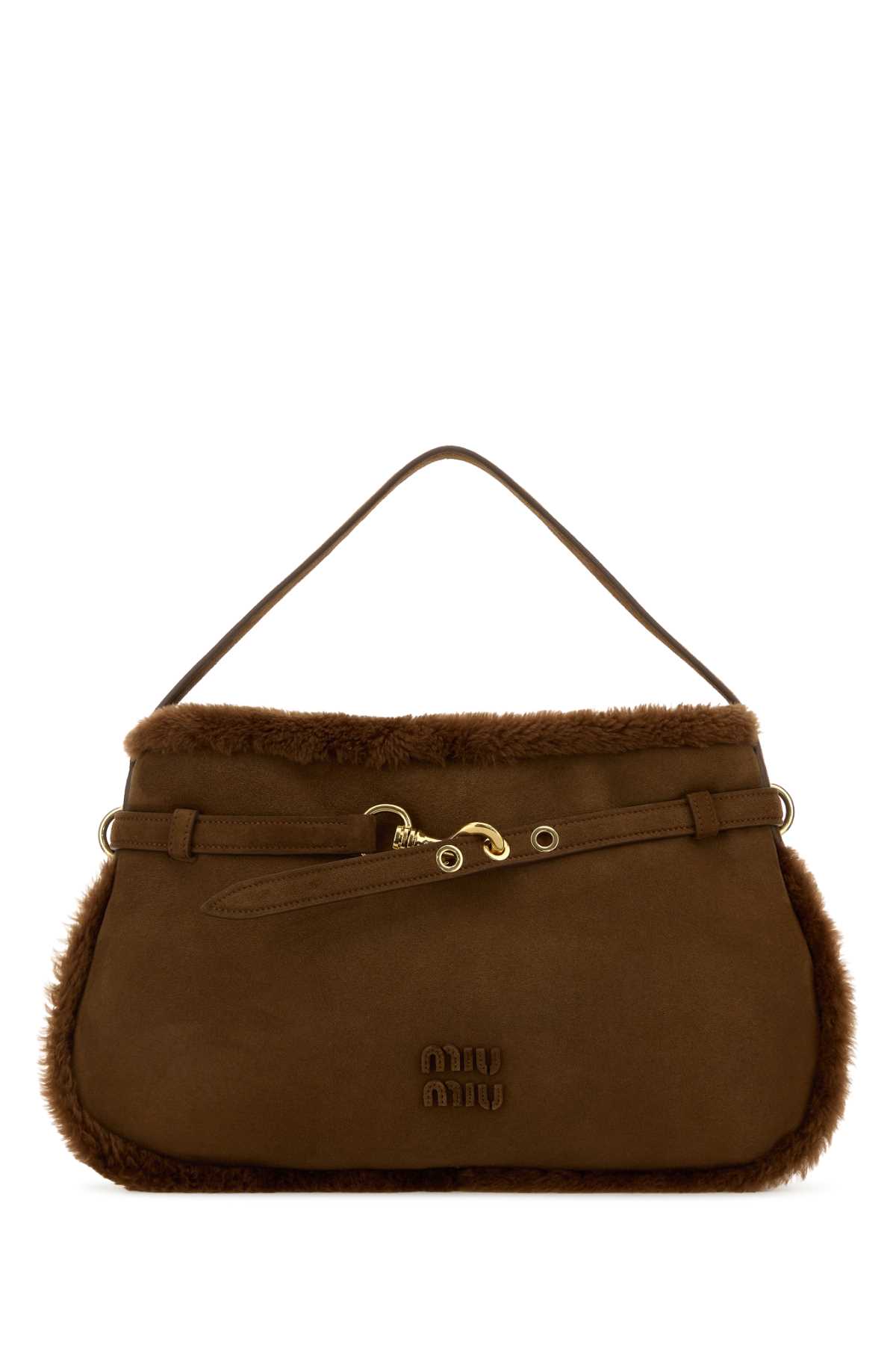 Miu Miu Brown Shearling Shoulder Bag 5BC181VOOS2IDKF0324