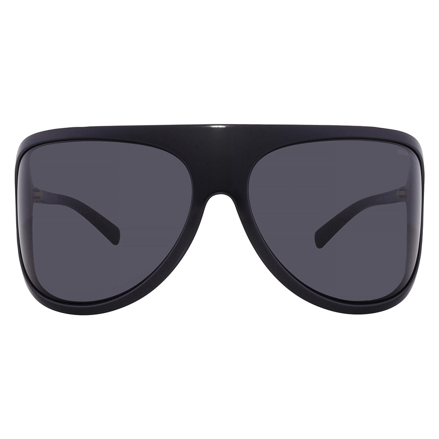 Miu Miu Dark Grey Irregular Ladies Sunglasses Mu A01s 1ab5s0 75 In Black