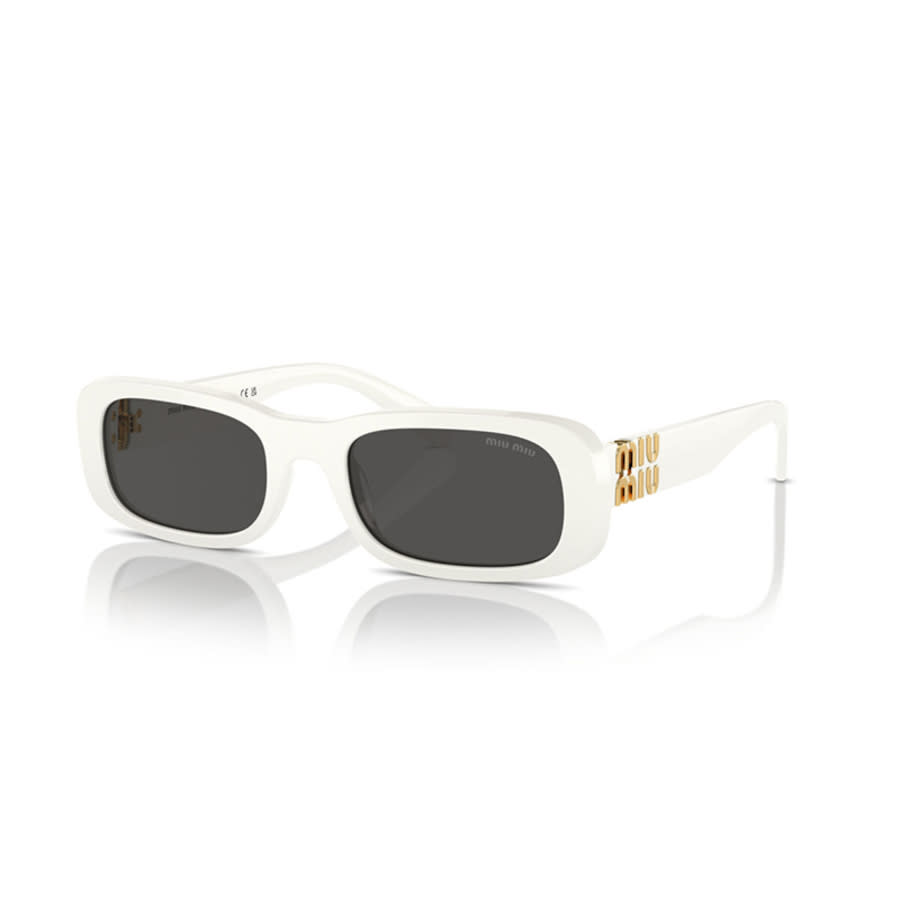 Miu Miu Ladies Black Rectangular Sunglasses MU08ZS 1425S0