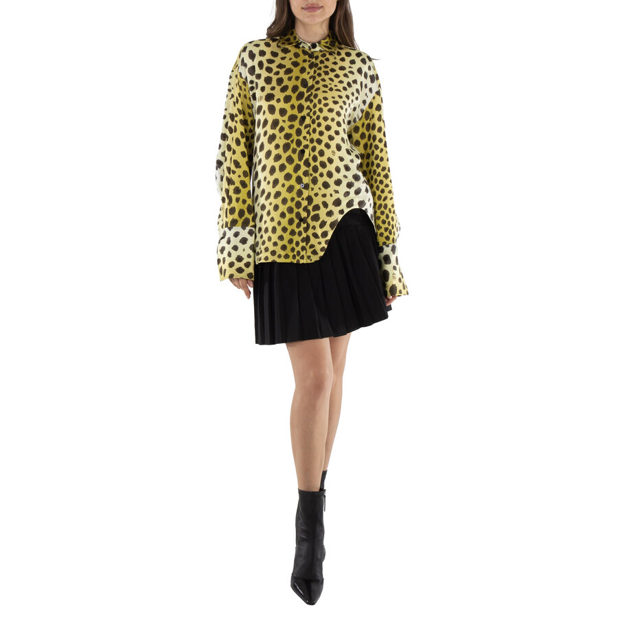 Ladies Black Asymmetric Pleated Miniskirt