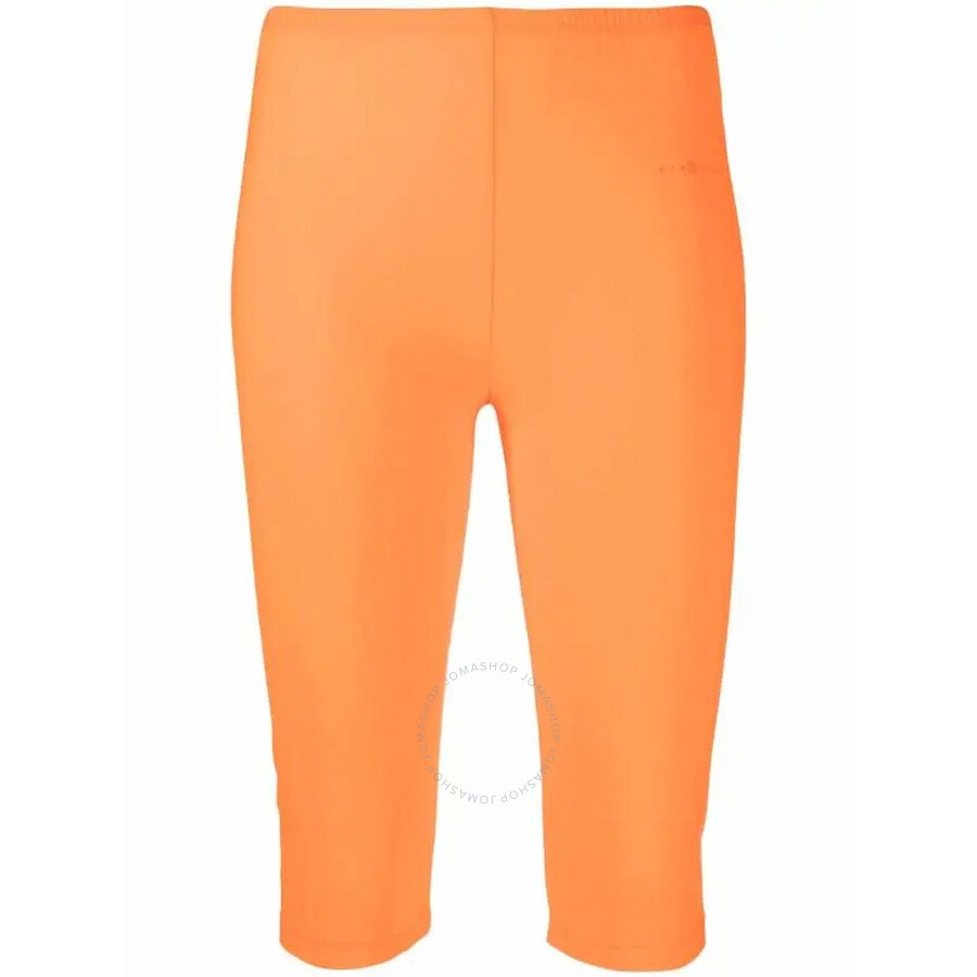 MM6 MAISON MARGIELA MM6 LADIES ORANGE FITTED KNEE-LENGTH SHORTS