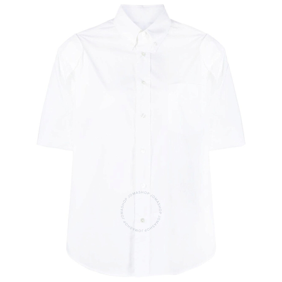 MM6 MAISON MARGIELA MM6  MAISON MARGIELA LADIES WHITE SHORT-SLEEVE COTTON SHIRT