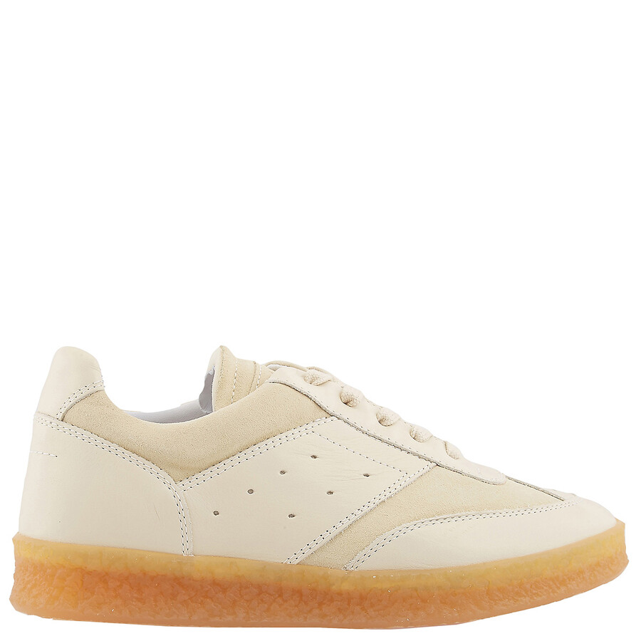 Mm6 Maison Margiela Mm6 Panelled Low-top Court Sneakers In White