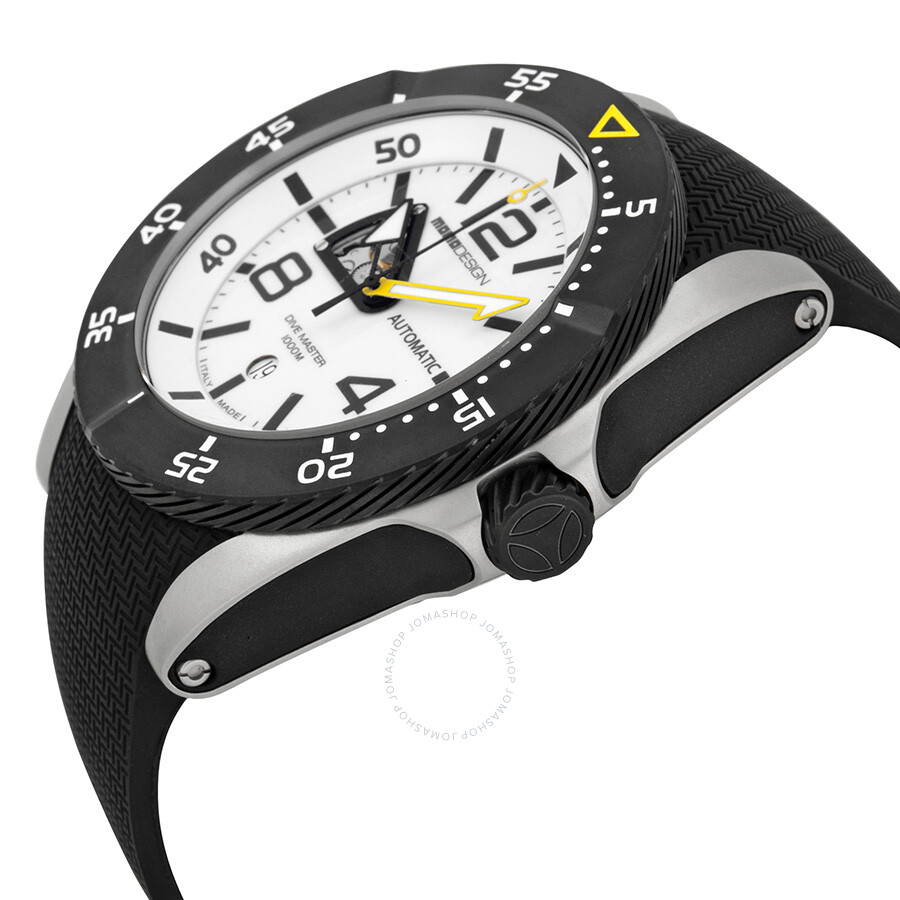 Momo Design Dive Master Swiss Automatic White Dial Black Rubber Swiss