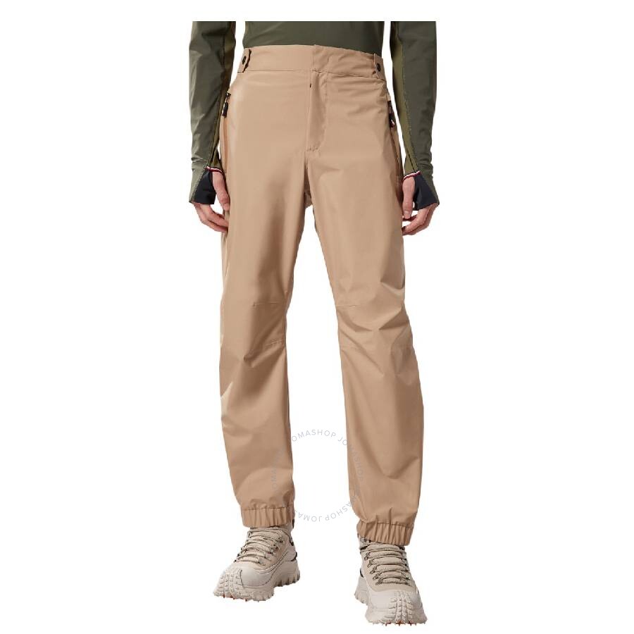 Moncler Adjustable Waistband Zip Detailed Pants In Beige