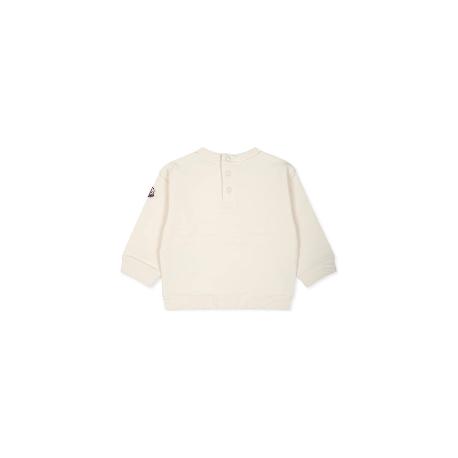 Moncler Baby Girl Ivory Bear Logo Sweatshirt In White