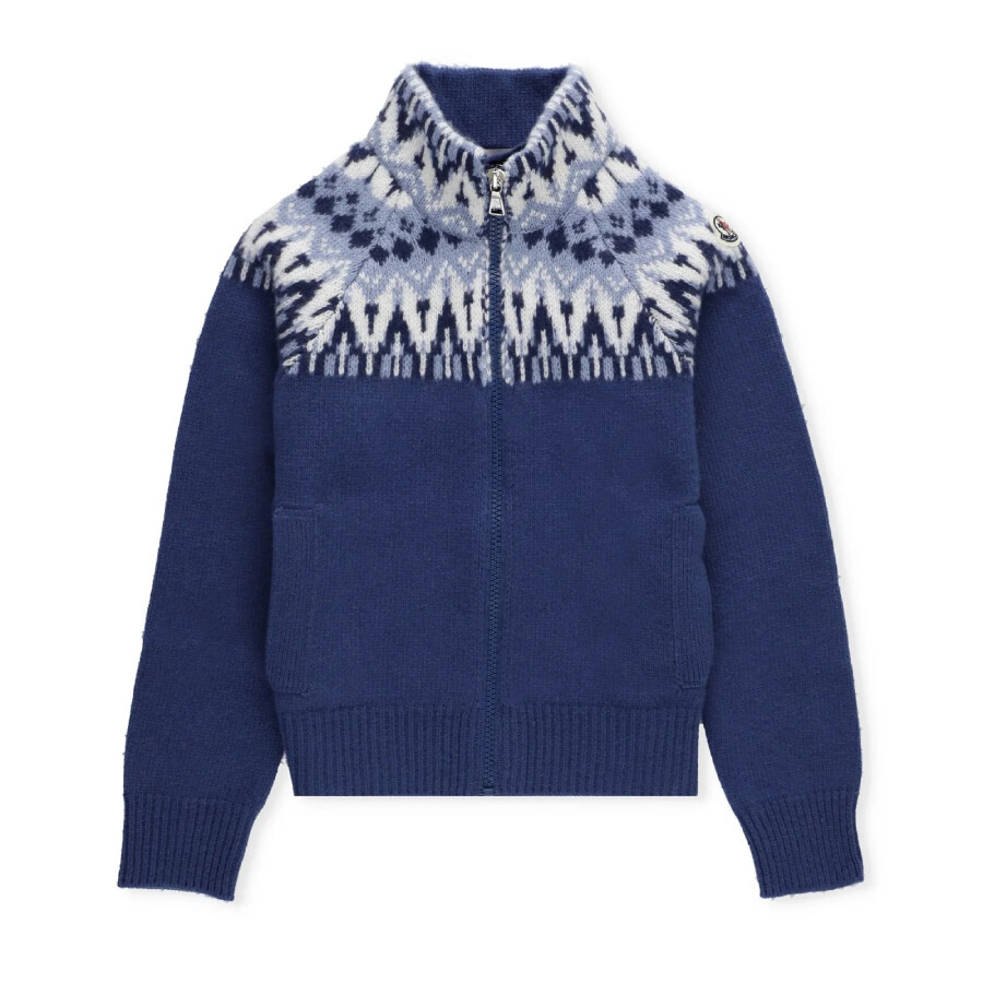 Boys Intarsia-Knit Virgin Wool Cardigan