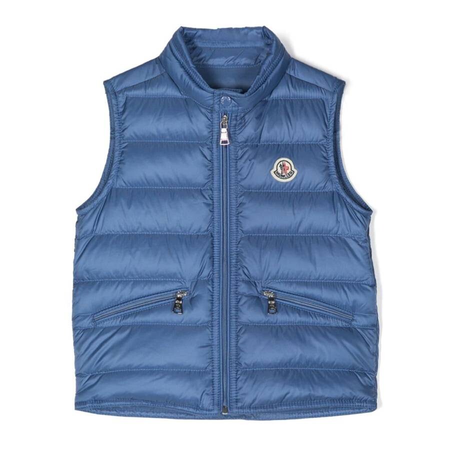 Boys Logo-Patch Padded-Panel Vest