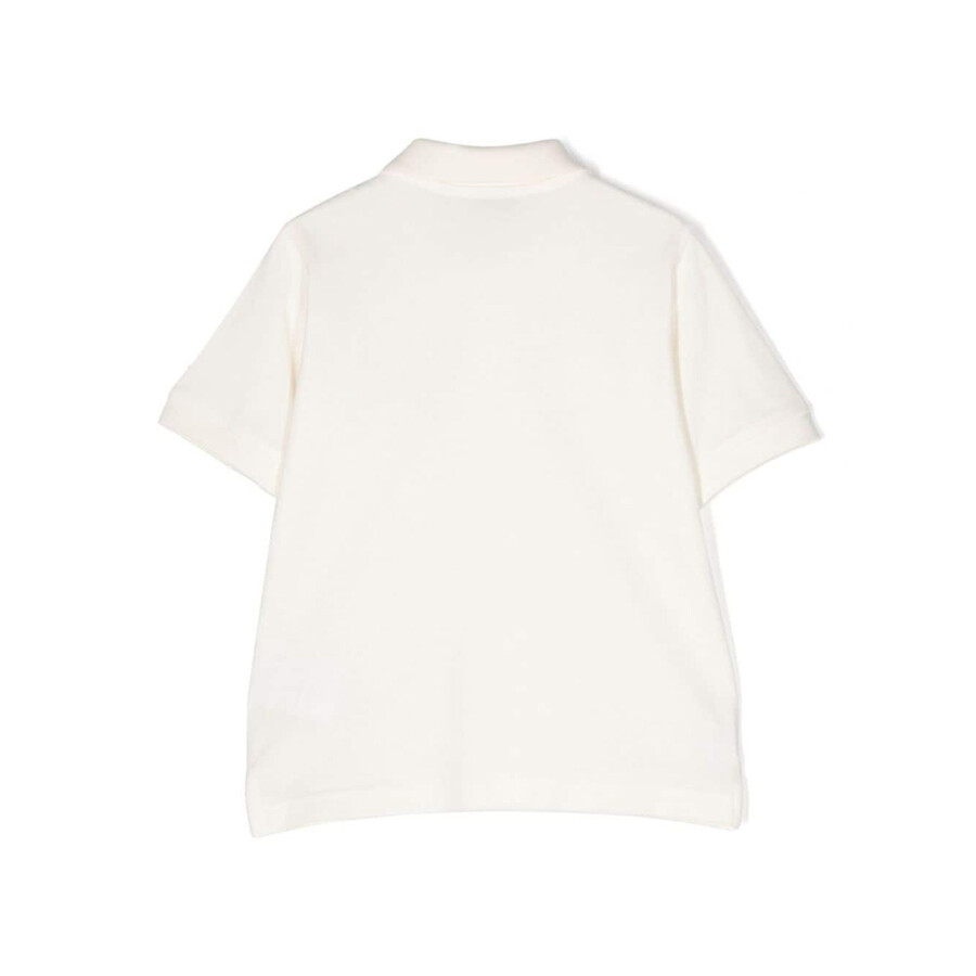 Moncler Boys Logo-patch Polo Cotton Shirt In Beige