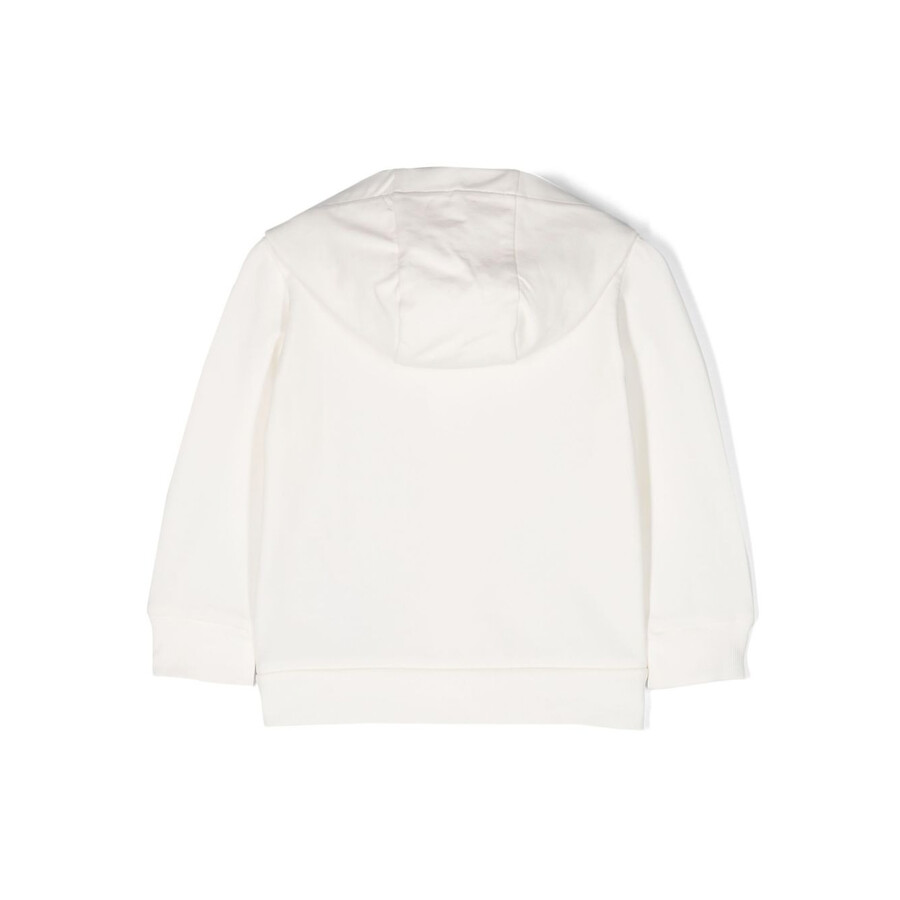 Moncler Cotton Blend Zip-up Hoodie In Beige