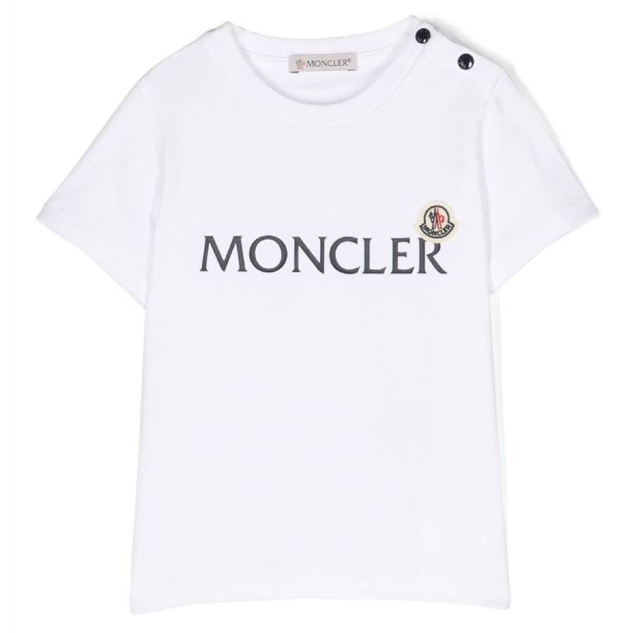 Moncler Boys Logo-print Crew Neck T-shirt In Orange