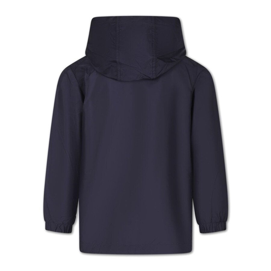 Moncler Boys Lusala Hooded Raincoat In Blue