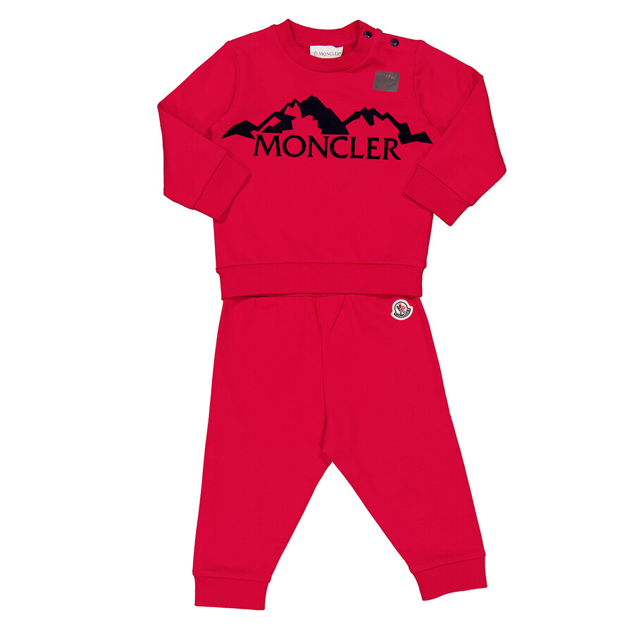 Boys Red Logo Knitwear Tracksuit Set