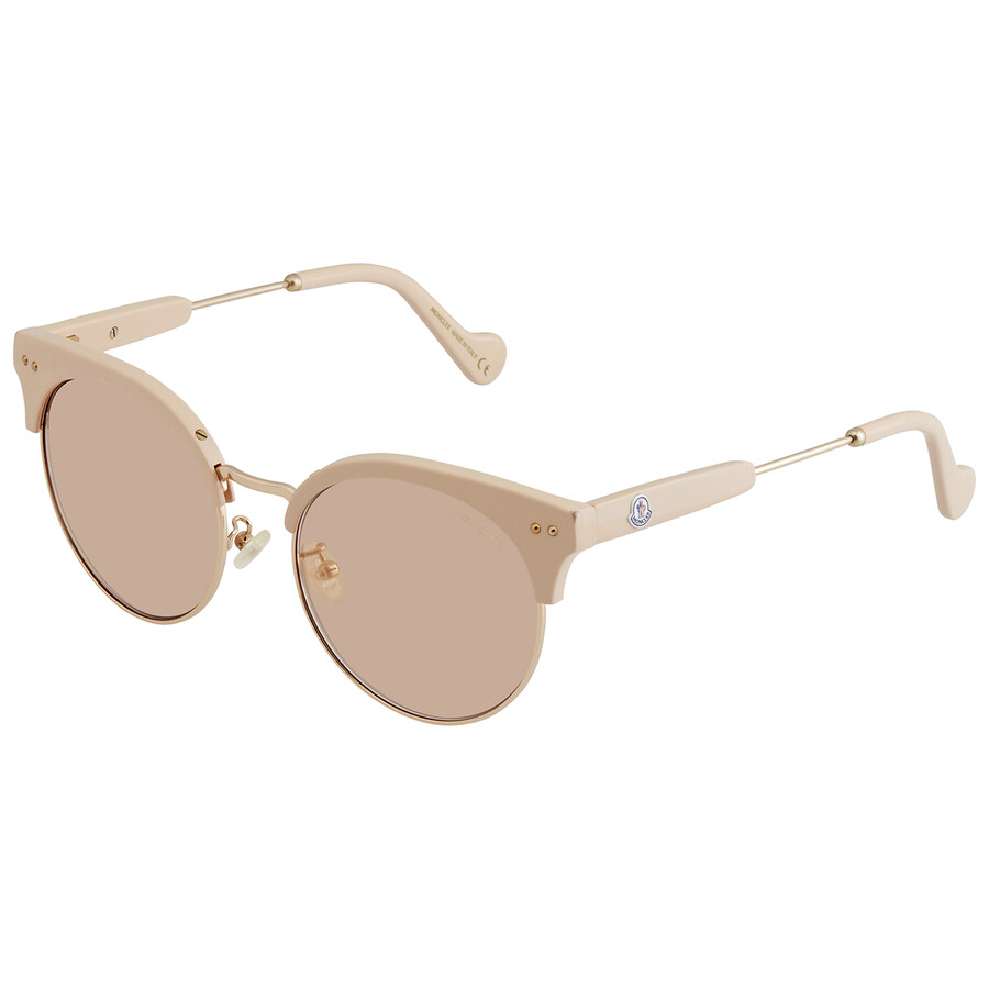Moncler Cat Eye Ladies Sunglasses Ml0067-k57z56 In Beige