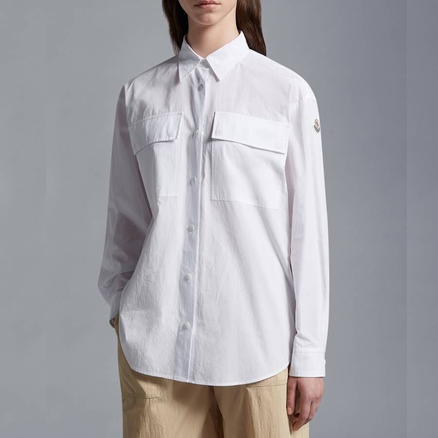 Moncler Cotton Poplin Shirt In White