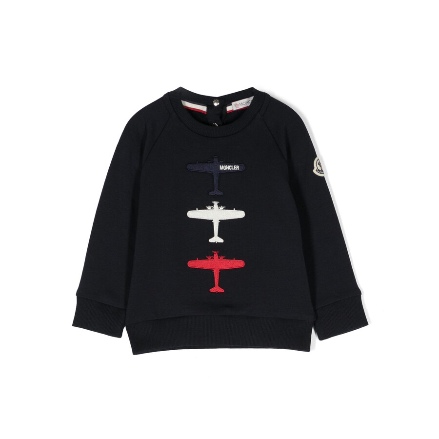 Moncler Cotton Sweatshirt In Blue