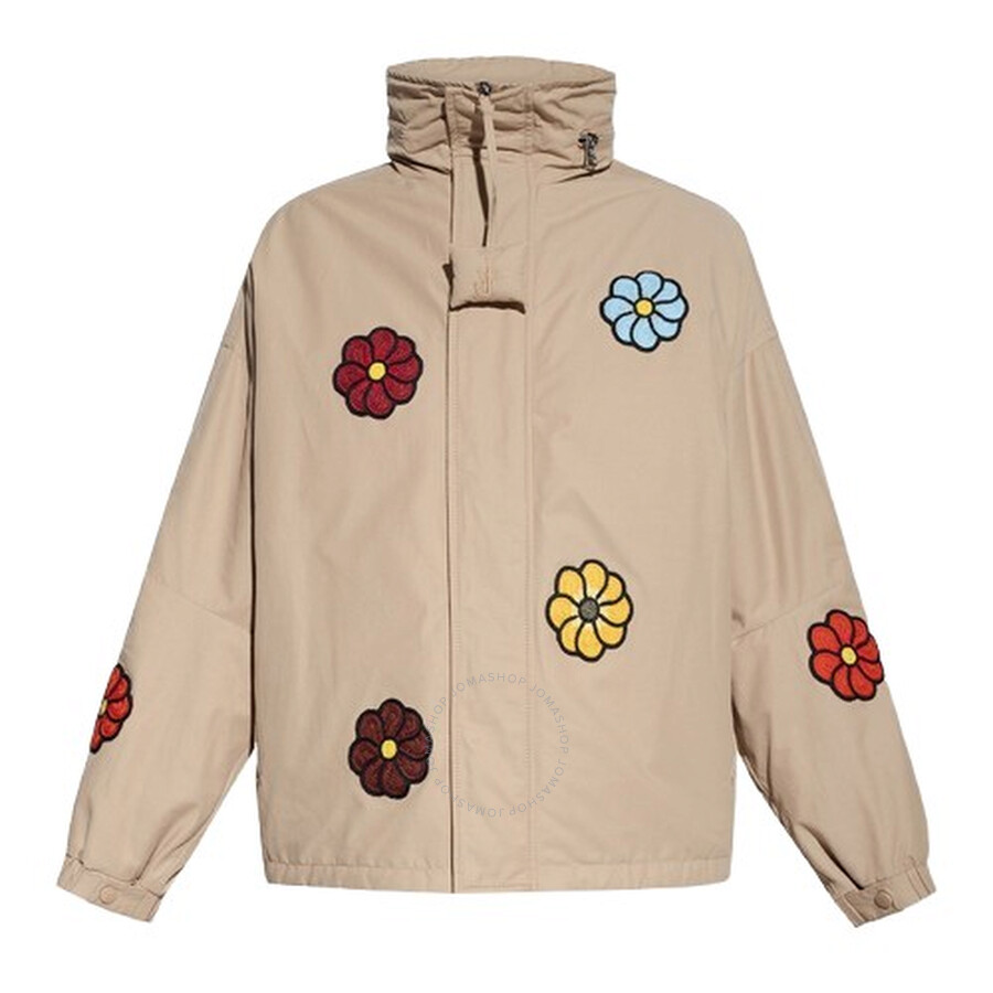 Moncler Jw Anderson Oversized Padded Delamont Jacket With Flower App In Beige