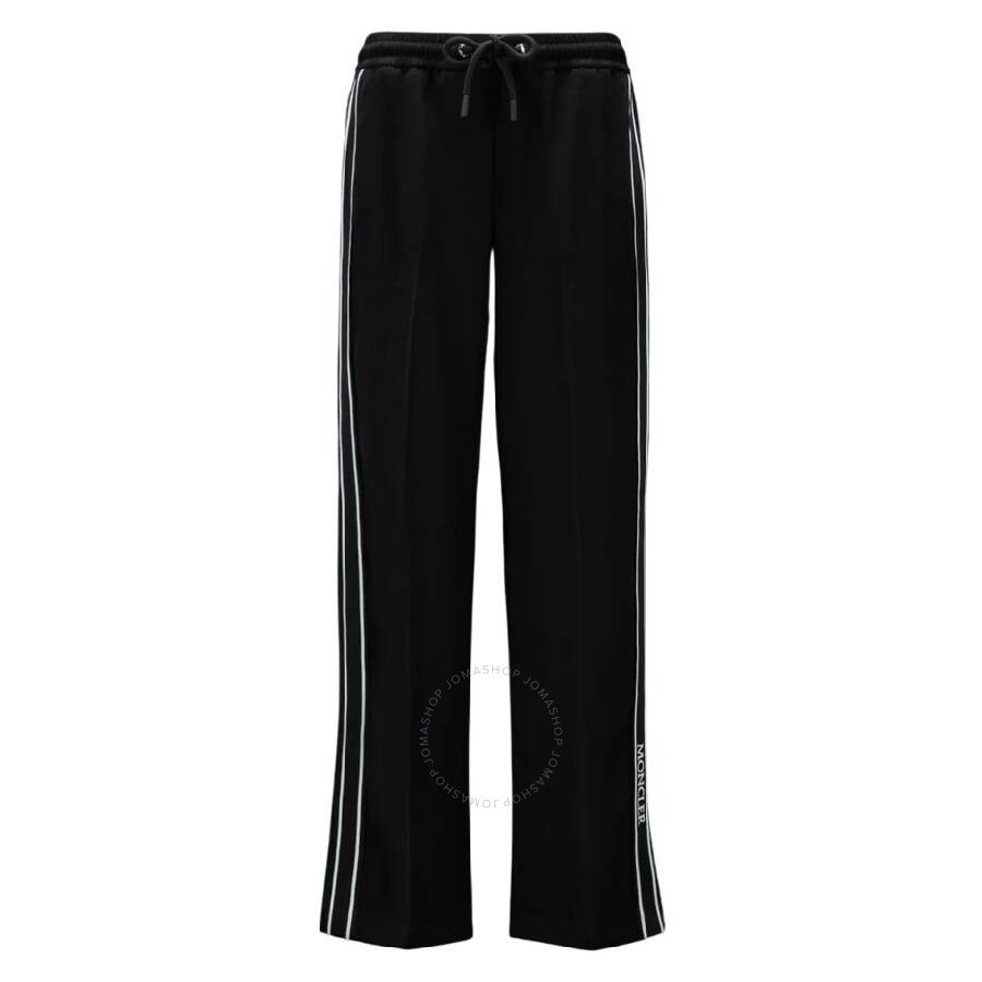 Moncler Satin Track Pants Black In Black
