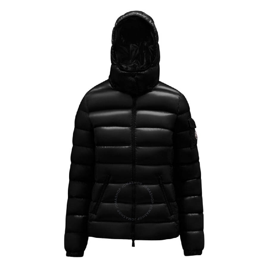 Moncler Drawstring Padded Long Sleeve Jacket In Black