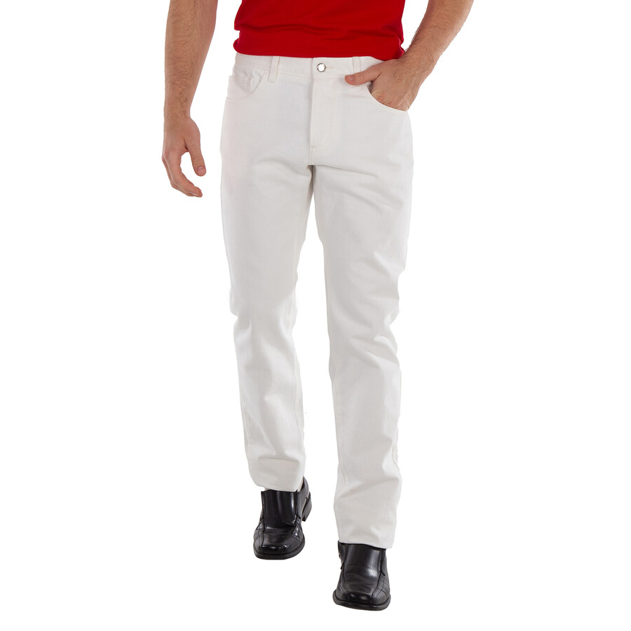 Genius White 1952 Cotton Jeans, Brand Size 48 (Waist Size 32