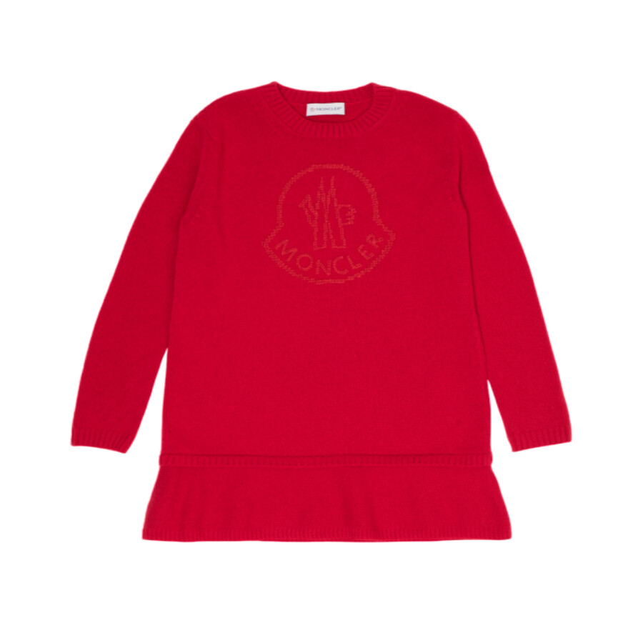 Girls Logo-Embroidered Virgin-Wool Dress