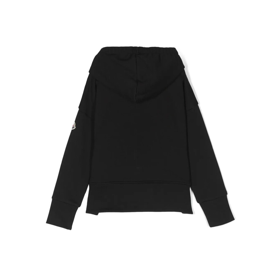 Moncler Kids Applique-logo Hoodie In Black