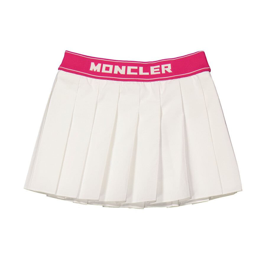 Kids Embroidered Logo Pleated Tennis Skirt