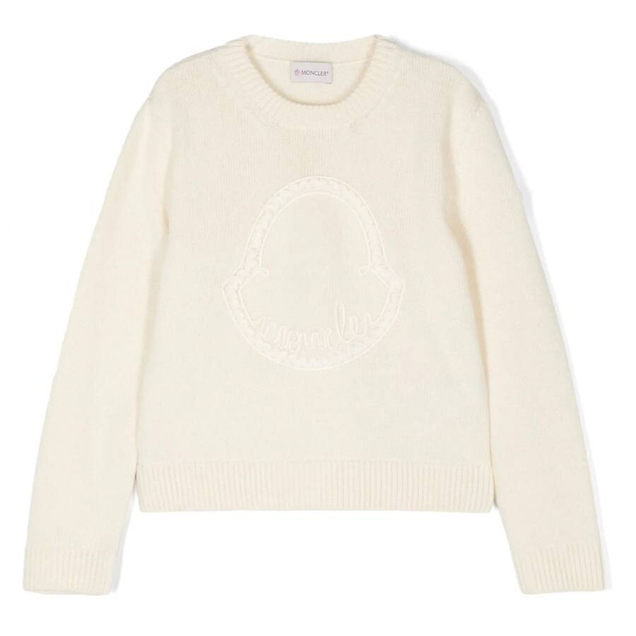 Kids Embroidered Logo Wool And Cashmere Sweater