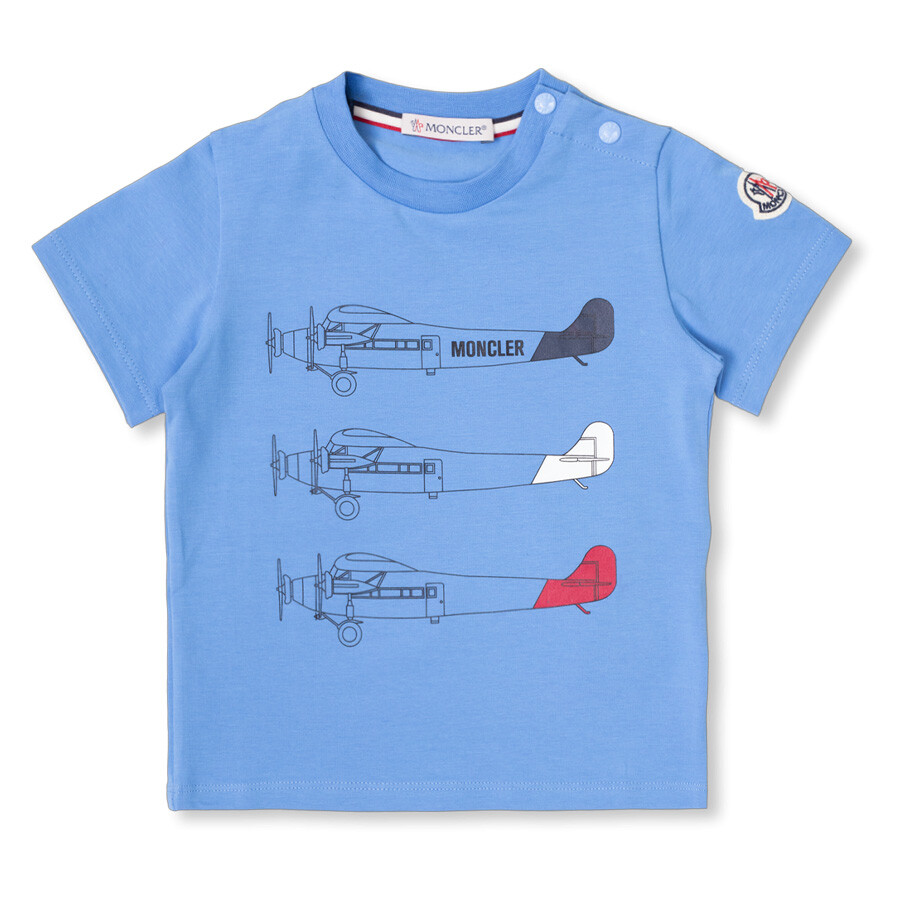 Moncler Kids Logo-print Short-sleeve T-shirt In Blue