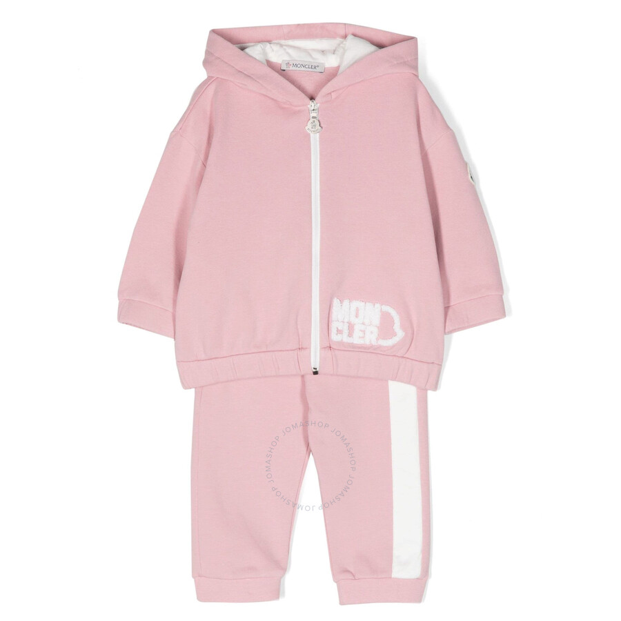 Moncler Knitted Tracksuit Set In Pink