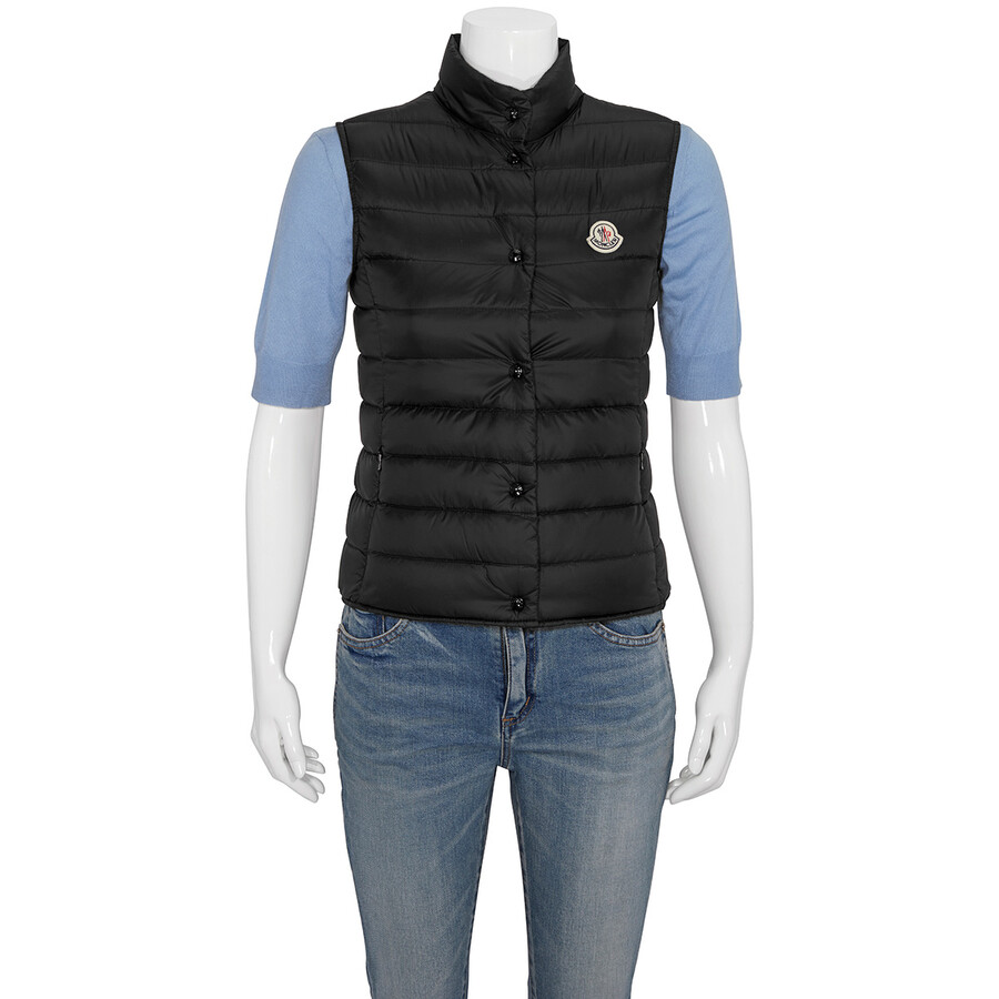 Moncler Ladies Black Logo Patch Padded Vest, Brand Size 0 (X